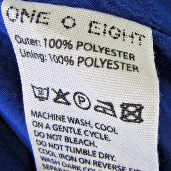 Long Blue Prom Dress Size M Stripes Button Wrap by One O Eight, British Elegant - Picture 9 of 12